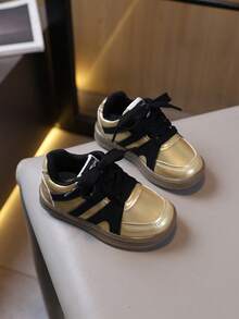 Boys' & Girls' New Casual Style Sneakers With Non-Slip Sole - Gold - View 5