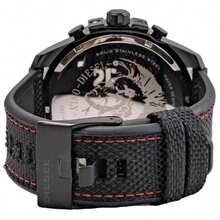 Diesel DZ4512 Black Case White Dial Watch Logo Canvas Strap Waterproof Hip Hop Men Watch - one-size - View 8