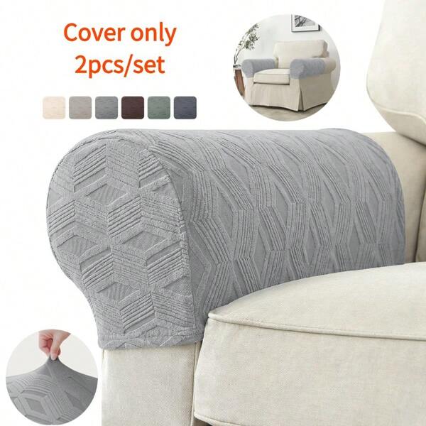 2pcs/Set Plaid Jacquard Sofa Armrest Covers Stretch Anti-Dirty Couch Arm Slipcover All Seaons Chair Sofa Arm Protector Cover Dust-Proof For Living Room