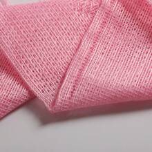 1pc Romantic Pink Heart Curtain Panel, Polyester Blackout Window Drapes With Heart String Design, Privacy Light Blocking Curtain For Bedroom, Living Room & Home Decoration - Pink - View 6