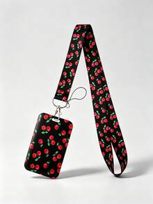 1pc ABS Fruit Summer Lanyard Card Holder, Anti-Loss Student Bus Card/ID Badge Protective Case, Reinforced Braided Lanyard, Lightweight Portable Space-Saving, Suitable For Student Commute, Workplace Office, Daily Travel - Rectangle - View 12