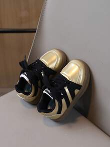 Boys' & Girls' New Casual Style Sneakers With Non-Slip Sole - Gold - View 6