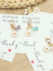 20PCS Mini Cute Colorful Butterfly Daisy Keychain, Suitable For Backpack Charm, Daily Bag Decoration, Holiday Party Gift, Back To School Gift, Graduation Gift, Women's Keychain, Car Keychain, Keychain Making Material, Backpack Charm Keychain, Keychain Pendant, Keychain Coin Purse, Bulk Keychain, Keychain Set, Keychain Accessories - Multicolor - View 7