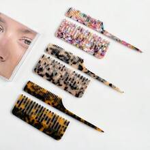 2 pièces Ensemble de peignes en acétate, peigne à dents larges pour démêler et peigne à séparer, outil de coiffage, peigne de poche portable, accessoire de mode, accessoire pour cheveux de femme, outil pour cheveux, voyage, décontracté - Multicolore - Voir 4
