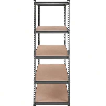 Storage Rack, 5-Tier, Adjustable, 914 Kg Load Capacity, Sturdy Garage Shelving, Metal Organizer All-Purpose Shelf, Black, 122 X 61 X 182 Cm, For Kitchen, Pantry, Basement, Bathroom, Laundry Room-XY364910