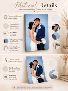 Customizable Wooden Frame Canvas Wall Art - Personalized Family Portraits And Action Photos, Printing, Suitable For Living Room, Bedroom Or Home Office Decor, Cozy Room Accent, Quality Reproduction Framed Canvas Painting - Multicolor - View 6