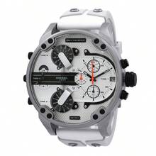 Jam Tangan Diesel DZ7401 Pria Ukuran Besar dengan 4 Zona Waktu, Bezel Baut Stainless Steel Perak, Tali Kulit Berlubang, Tahan Air 3ATM, Multi-Dial, Kronograf Jalanan - Satu-Ukuran - View 9