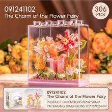 Transparent Building Block Display Cover For Eternal Flowers, Home Decor, Desktop Puzzle Toy Gift - Multicolor - View 13