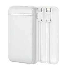 Bateria Externa Power Bank 5000 mAh COOL (2 Cables: TIPO C / Lightning) Blanco - Blanco - Ver 1
