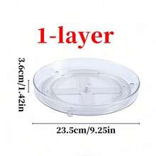 1pc Transparent Plastic Rotating Storage Basket, Multi-Functional Storage Tray, Suitable For Bathroom, Kitchen Cabinet, Spice Rack, Non-Slip 360° Rotating Tray, Used For Kitchen Storage Organization, Desktop Decoration, Also As A Holiday Gift - Multicolor - View 13