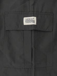 Hidkat 男士夏季輕量工裝七分褲，抽繩腰頭，大口袋設計，時尚百搭，適合日常休閒穿著與戶外登山 - 黑色 - 查看 7