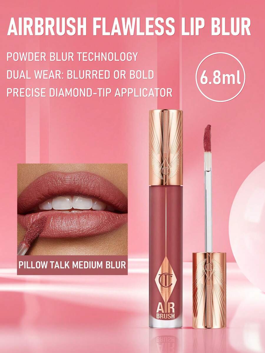 Charlotte Tilbury Flawless Matte Lip Blur 液態唇彩 #Pillow Talk Medium Blur 6.8ml/0.22 Oz | 極柔霧面配方,打造噴槍般柔霧唇效 | 持久不乾澀霧面唇色 - Pillow Talk Medium Blur - 查看 1