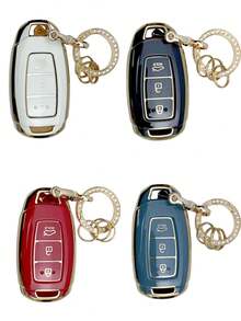 适用于现代汽车的TPU钥匙遥控器保护套，适用于Santa Fe、I30、IX35、Encino、KONA、Solaris、Sonata、Azera、Grandeur、Elantra、Accent等车型，可保护无钥匙进入遥控器。 - 單包 - 查看 13