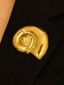 Vintage exquisite charmende Ozean-Stil Seestern Muschel Brosche 304 Edelstahl nicht verblassend lässig vielseitig geeignet für den täglichen Gebrauch von Frauen Kleidung Anstecknadel Accessoire Schmuck - Goldgelb - Übersicht 12