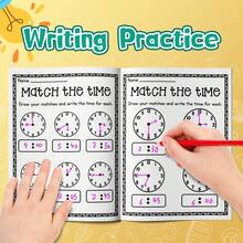 Children's Time Cognition Learning Workbook - Early Education Book, Teaching Time Reading And Clock Recognition | Fun Writing And Matching Activities, Developing Observation And Thinking Skills For Preschool And Kindergarten Children - Early Learning and Education Handbook - View 3