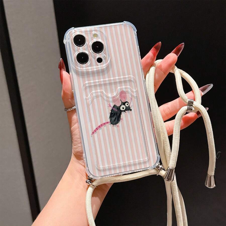 Transparent Card Slot Phone Case, Suitable For IPhone, Galaxy, Honor, Tecnoo And Other Models, Transparent Wallet-Style Silicone Back Cover, Shockproof, Waterproof, Anti-Drop, Anti-Scratch - Multicolor - View 1