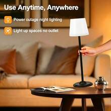 LED Rechargeable Shower Table Lamp, USB Interface, 3 Color Temperature Touch Dimming, Ambient Lighting, Portable Night Light, 360° Lighting, Adjustable Height Metal Lamp Base, Suitable For Bar, Living Room, Dining Table, Desk Reading And Outdoor Camping - Desk Lamp - View 8