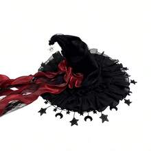 2026 Halloween Witch Hat Women's Gothic Handmade Bowknot Fleece Lace Lolita Ladies Wizard Hat - Multicolor - View 12