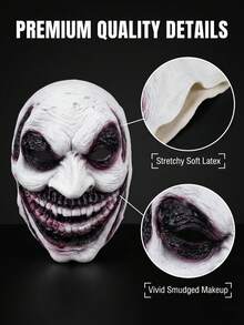 Masque ScCosplay Ary Halloween Tête Complète Latex Masque de Démon Réaliste Accessoire de Costume Halloween Visage de Fantôme - Plusieurs styles - Voir 6