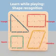 Pegboard Puzzle Tabletop Game – A Toy That Develops Motor Skills, Includes Rubber Bands And Pattern Cards, Allowing Countless Shapes To Be Created On The Board. An Educational Puzzle Toy For Kids, Suitable As A Gift For Boys And Girls Aged 3 And Up - Multicolor - View 5