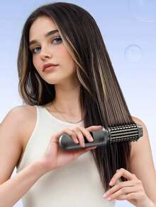 SKYWORTH Wireless Straightening Brush, Mini Curling Iron, 3 Temperature Settings, Anti-Scald Rechargeable Hair Curler, With LCD Display, Anti-Frizz, Fast Heating, Suitable For Styling And Travel - Multicolor - View 6