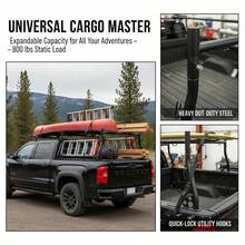 Universal Pickup Carrier 49-73in For Canoes Surfboards Ladders, Heavy Duty Steel 800lbs Load Capacity Extendable Cargo Rack-XY710194 - Multicolor - View 3