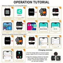 Reloj inteligente 2026 nuevo de 1.83 pulgadas con pantalla táctil HD completa, unisex, compatible con llamadas/respuestas telefónicas, podómetro, contador de calorías, múltiples modos deportivos, notificación de mensajes y recordatorio de llamadas, reloj inteligente multifunción, reloj inteligente deportivo, compatible con sistemas Android/iOS - Multicolor - Ver 9