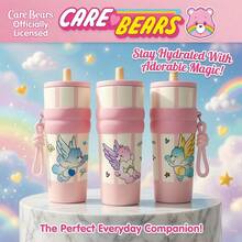 Care Bears Angel Wings Insulated Tumbler, Pink And White Striped Gradient Bear Portable Straw Cup With Lanyard, High Aesthetic Water Bottle, 1pc 25oz - 750ml - View 10