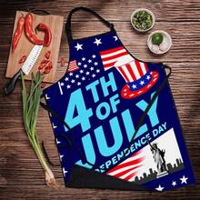 Patriotic Kitchen Apron, Featuring Uncle Sam, Perfect For Independence Day Celebrations, With Stars And Stripes Pattern, Suitable For Men And Women - Multicolor - View 7
