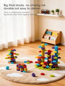 35/70/140/200PCS Of Gear Building Blocks, Colorful Miniature Interlocking Gears Assembled, Educational And Scientific Toy For Children, Enhances Concentration, Perfect Gift For Christmas Or Halloween, Random Color - Multicolor - View 7