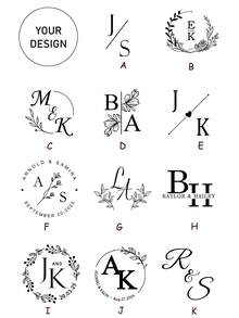 Sello de Relieve Personalizado para Boda con Monograma - Sello de Sobre de Boda Personalizado - Sello de Relieve de Iniciales para Invitaciones - Plateado - plata - Ver 4