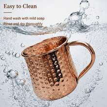 CINEYO 1/2/4 Pure Copper Mugs - Hand-Forged Copper Moscow Mugs With Handles, Copper Cups - Suitable For Hot And Cold Drinks, Coffee, Parties, Gatherings, Weddings, Restaurants, Camping And Household Use. Inspired By Medicine - Gift Set,Mug, Water Cup - Multicolor - View 9