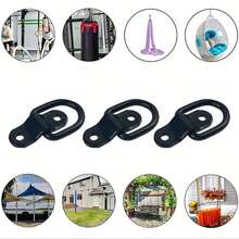 6 Sets D-Ring Anchors (6 D-Ring Anchors + 12 Screws), Surface Mount, Heavy Duty Black Metal Construction, Suitable For Rope And Chain, Truck Bed Accessories, Suitable For Trucks, Trailers, Boats, Pickups | Durable | Trailer Anchoring Solution - Black - View 10