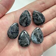 Piedra preciosa natural de apatita y labradorita de alta calidad en forma de lágrima de 18x25 mm con orificio superior para accesorios de joyería. - Amatista - Ver 6