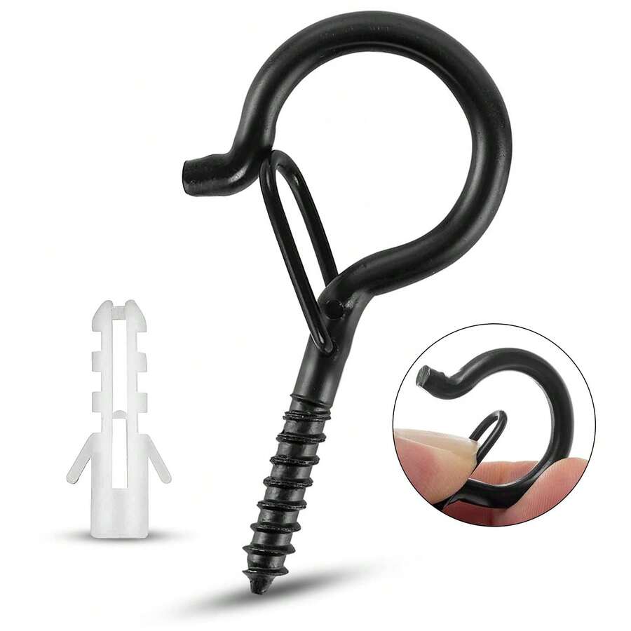 15/30pcs Hanging Hooks With Safety Buckle, Designed For Securely Hanging Outdoor String Lights And Christmas Decorations - Set - View 1