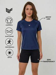 Women's Gym Set: DRY FIT T-Shirt + Fitness Sports Shorts - Premium Lightweight And Comfortable Gym Kit - 藏蓝色 - 查看 2