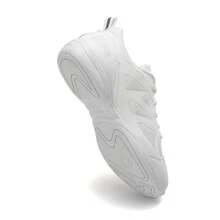 Women's Cheerleading Footprint Mesh Breathable White Round Toe Low-Top Flat Cheer Practice Sports Shoes - White - View 9