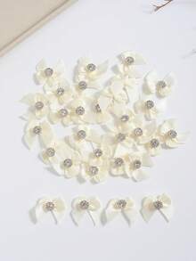 50pcs 2.5cm Mini Satin Ribbon Bows With Rhinestones, Multicolor Small Decorative Bows For DIY Hair Accessories, Doll Dressing, Gift Wrapping - View 27