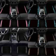 4pcs/2pcs Black Leopard Print Car Floor Mats, Made Of Non-Slip Polyester Fiber, Suitable For The Interiors Of Sedans, SUVs, Trucks And Other Vehicles, Car Accessories. - Floor Mats - View 9