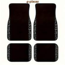 4pcs/2pcs Black Leopard Print Car Floor Mats, Made Of Non-Slip Polyester Fiber, Suitable For The Interiors Of Sedans, SUVs, Trucks And Other Vehicles, Car Accessories. - Floor Mats - View 18