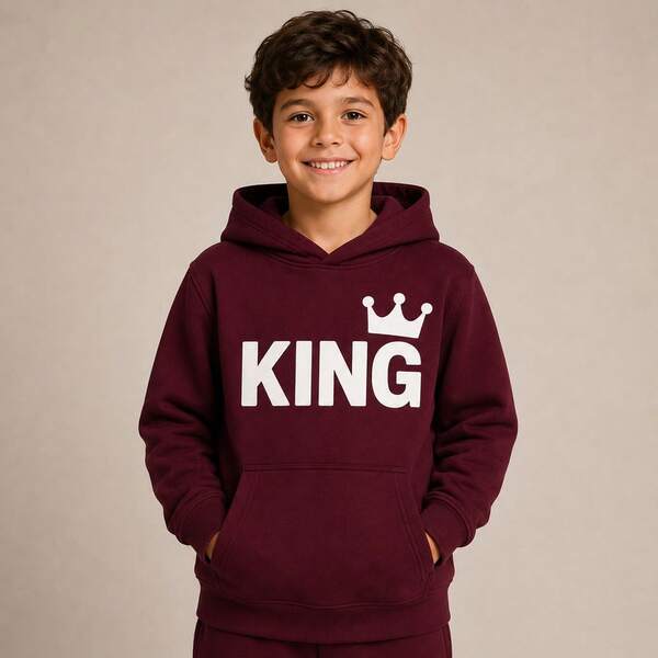 Moletom Infantil KING Flanelado Com Capuz Unissex Inverno Premium
