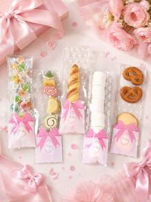 100 piezas Bolsas transparentes para dulces con lazo rosa y lunares, Bolsas para dulces de fiesta de cumpleaños con lazo rosa, Suministros para fiesta con lazo rosa, Bolsas para recuerdos de fiesta con lazo rosa, Bolsas con lazo rosa, Bolsas para algodón de azúcar decoradas con lazo rosa, Bolsas para postres de baby shower, Bolsas para empaquetar espino dulce del mercado, Bolsas transparentes para empaquetar alimentos de fiesta de primer cumpleaños, Bolsas para hornear galletas decoradas con lazo rosa, Suministros para fiesta rosa, Rellenos para bolsas de fiesta, Regalos con lazo rosa, Recuerdos de fiesta - Lazo de lunares - Ver 5