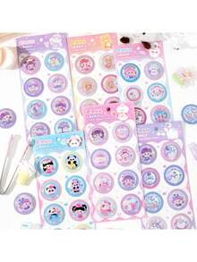 Highly Attractive Creative Badge Series Stickers, Decorative 3D Glitter Stickers For Kids Pencil Box, Phone Case DIY - Multicolor - View 2