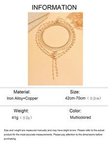 5pcs/Set Summer Beach Vacation Style Multi-Layer Stackable Gold Chain Y-Shaped Necklace With Shell And Starfish Pendant Decor, Fashion Versatile Women's Neck Jewelry Suitable For Daily Wear, Vacation, Party, Music Festival, Chain Length Cut By Sections With Variable Number Of Links - Multicolor - View 5