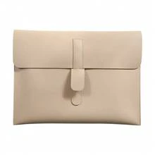 1Pc Thick 2mm Double-Sided PVC Litchi Grain Leather File Bag, Waterproof Scratch Resistant A4 Document Folder, Large Capacity Holds 14 Inch Laptop Minimalist Envelope Portfolio, Office Business Travel Document Storage Pouch - Close the Buckle - View 13