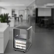 Futchoy 16U Server Rack Open Frame Rolling Network Data Rack 19 Inch W/ Casters 4 Pos - Black - View 9