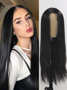 26-Inch Long Straight Synthetic Wig, Heat-Resistant Fiber, Smooth And Realistic Hair Strands - Multicolor - View 11