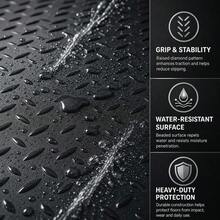 PVC Floor Protector 17 X 3.6 Ft For Garage Workshop Warehouse, 2 Rolls Heavy Duty Vinyl 2.5mm Thickness Black Diamond Texture Flooring Under Car Storage Area Gym Basement Surface Cover-XY74142 - 1 - View 4
