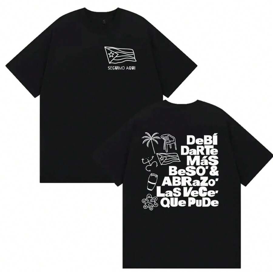 Debi Tirar Mas Fotos Camisetas con Impresión a Doble Cara Álbum 2026 Regalo para Fans Camiseta Casual para Hombres 100% Algodón Camisetas Oversize - Blanco - Ver 1
