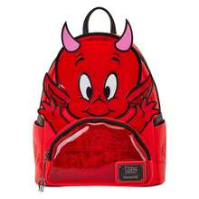 Safta Friendly Ghost Casper School Backpack, Mini Backpack 22.86x11.43x26.67 Cm, Red Design With Horns And Transparent Front Pocket, Zipper - Option 1 - View 2